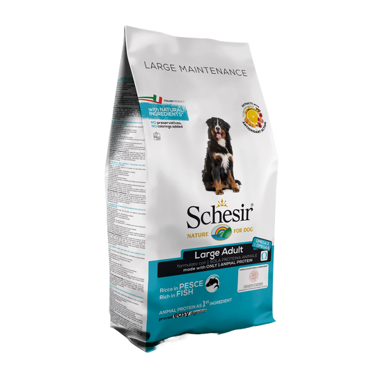 Croquettes chien Schesir Large poisson, 12 kg