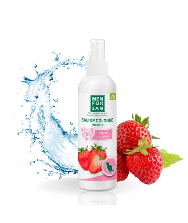 Eau de Cologne pour chat parfum fraise sans alcool 125 ml