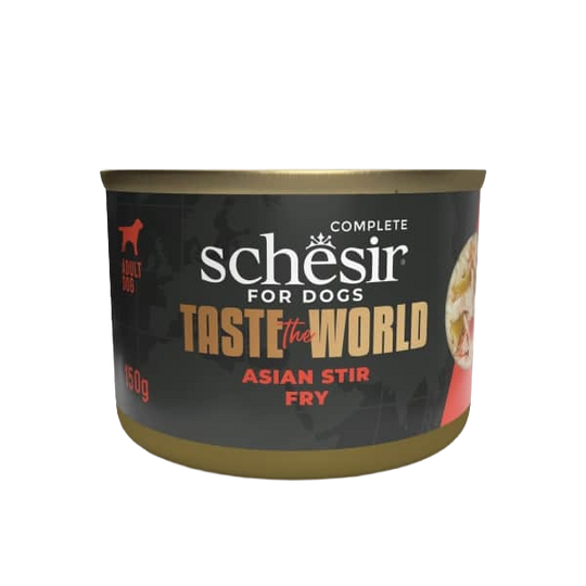 Pâtée chien Schesir poulet avec sauté asiatique, 150 g