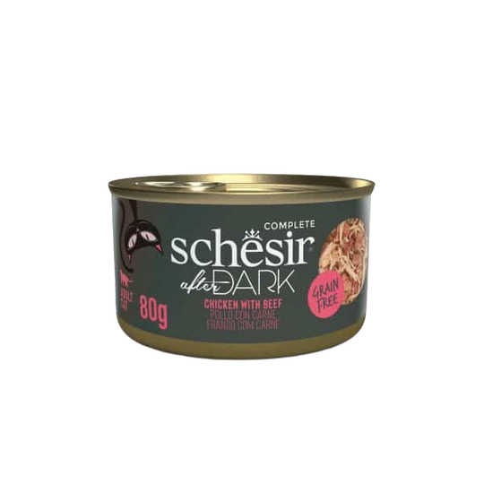 Pâtée chat Schesir After Dark poulet avec bœuf, 80 g