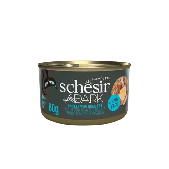 Pâtée chat Schesir After Dark poulet avec œuf de caille, 80 g