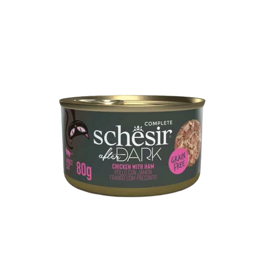 Pâtée chat Schesir After Dark poulet avec jambon, 80 g