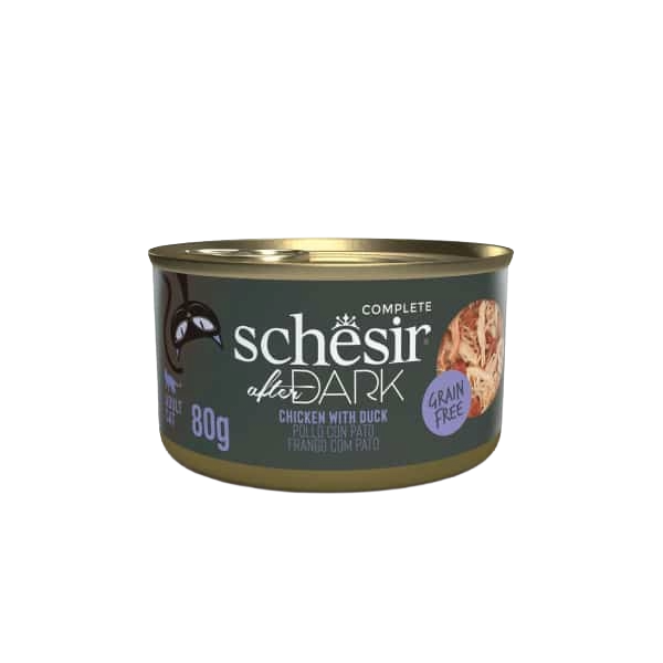 Pâtée chat Schesir After Dark poulet avec canard, 80 g