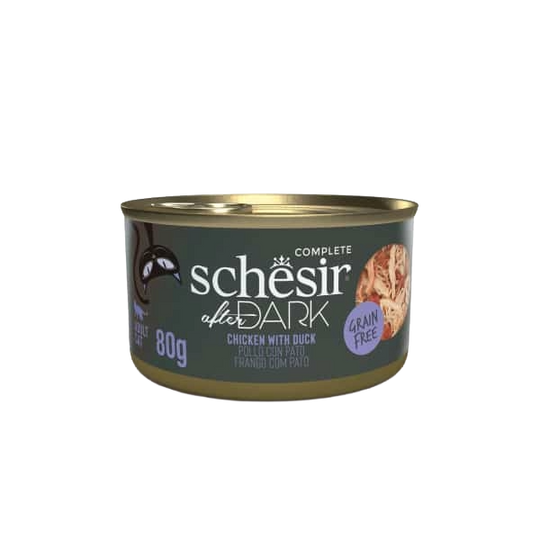 Pâtée chat Schesir After Dark poulet avec canard, 80 g