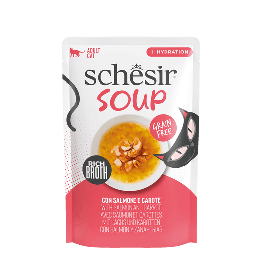 Soupe pour chat Schesir saumon et carotte 40 g