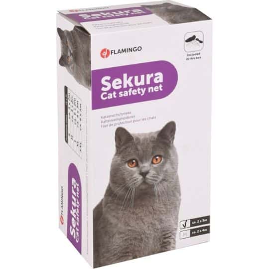 Filet de protection pour chat Flamingo noir, 2 × 3 m, corde 11 mm – image 2