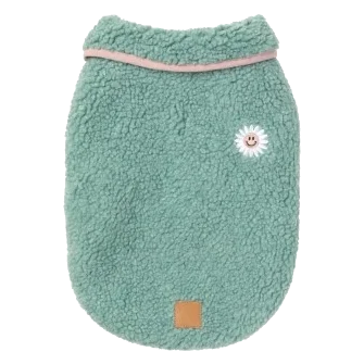 Manteau sherpa pour chien FuzzYard Hana vert sauge