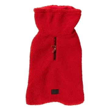 Manteau pour chien FuzzYard The Cosy col snood rouge cerise