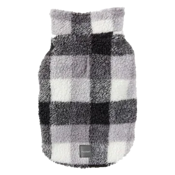 Manteau polaire pour chien FuzzYard The Lumberjack à carreaux noir et blanc