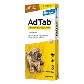AdTab comprimés antipuces et antitiques pour chien, boîte de 3