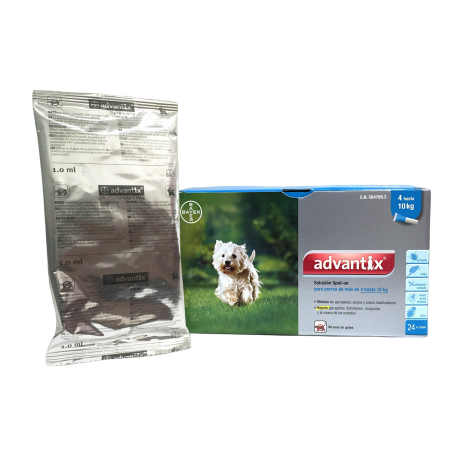 Pipette antipuce chien Advantix 4–10 kg, 4 pipettes (blister)