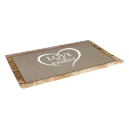 Tapis de gamelle pour chien Shabby Chic rectangulaire marron