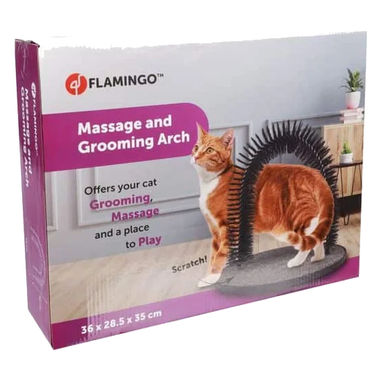 Arche de massage et de toilettage Triomf pour chat, 36 × 28,5 × 35 cm