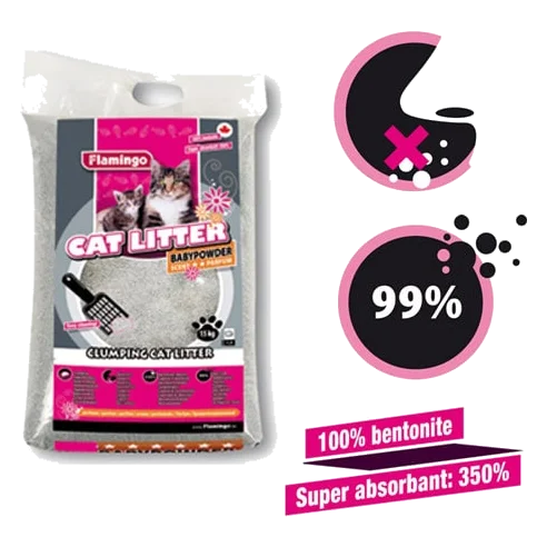 Litière chat agglomérante parfum talc, 7 kg