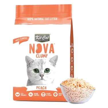 Litière pour chat végétale agglomérante Kit Cat NovaClump parfum pêche 7 L