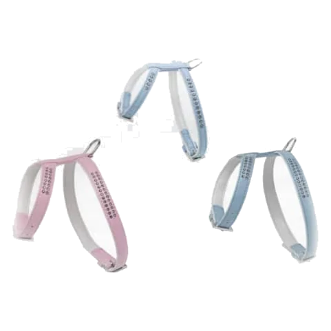 Harnais chien strass, bleu, 35-55 cm