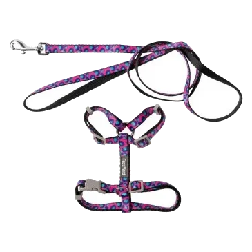 Harnais pour chat avec laisse FuzzYard Wild One Bubblegum
