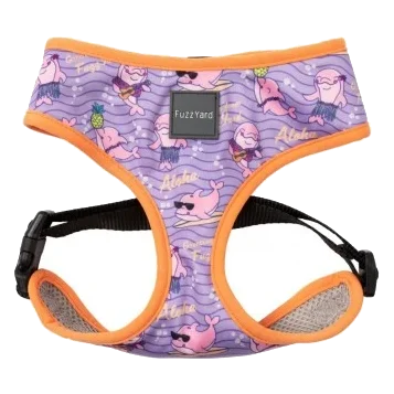 Harnais pour chien FuzzYard Aloha Dolphins respirant en Air Mesh
