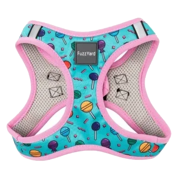 Harnais step-in pour chien FuzzYard Hey Suckers!, taille XXS