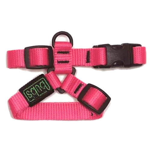 Harnais chien plastron Bub's Pink rose, tailles mini, petite et moyenne
