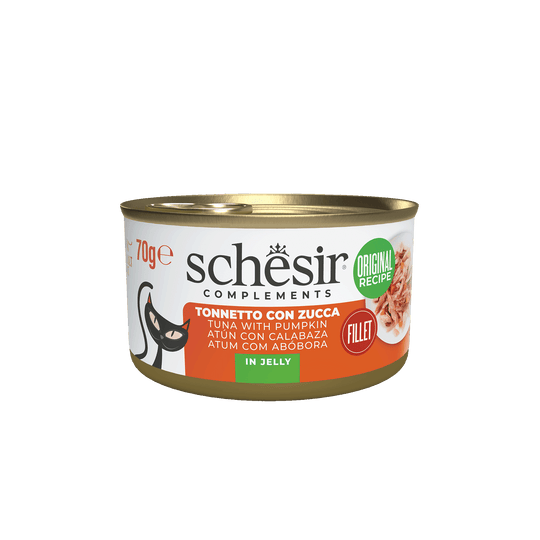 Pâtée chat Schesir thon avec potiron en gelée, boîte 70 g