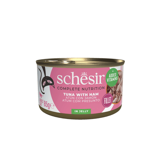 Pâtée chat Schesir thon avec jambon, boîte 85 g