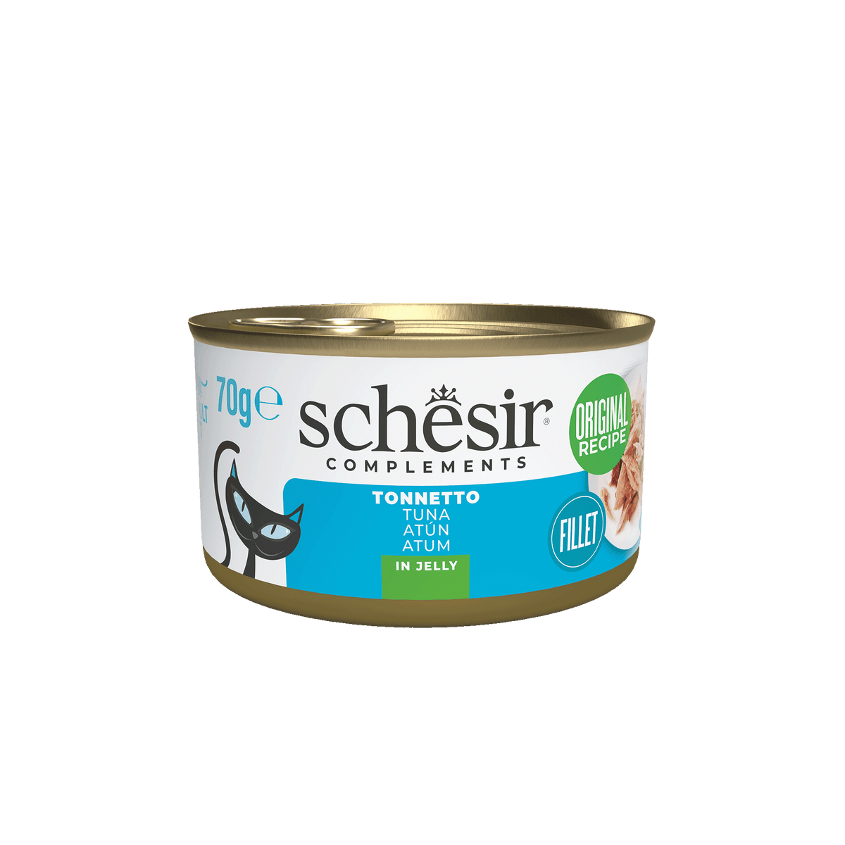 Pâtée chat Schesir thon en gelée, boîte 70 g