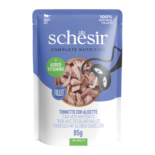 Pâtée chat Schesir thon avec anchois, sachet 85 g