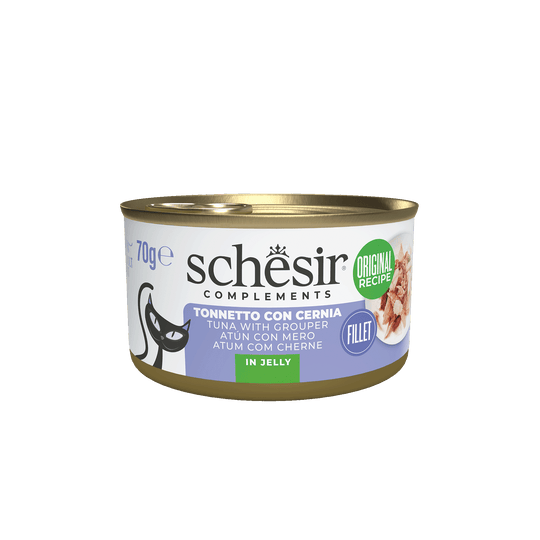 Pâtée chat Schesir thon avec mérou, boîte 70 g