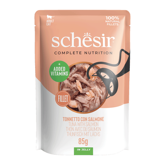 Pâtée chat Schesir thon avec saumon, sachet 85 g