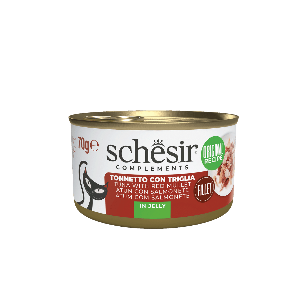 Pâtée chat Schesir thon avec rouget, boîte 70 g