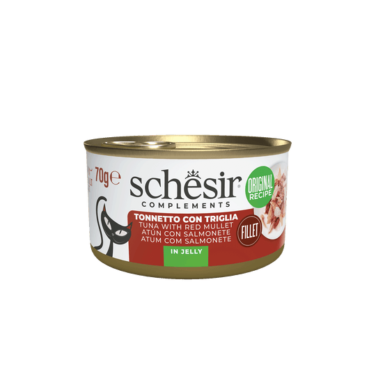 Pâtée chat Schesir thon avec rouget, boîte 70 g
