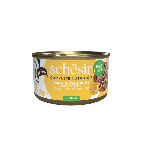 Pâtée chat Schesir thon avec surimi, boîte 85 g