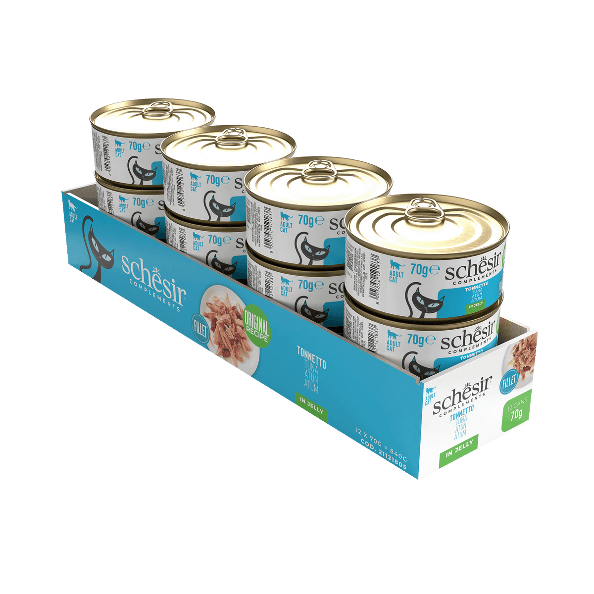 Pâtée chat Schesir thon en gelée, boîte 70 g – image 2