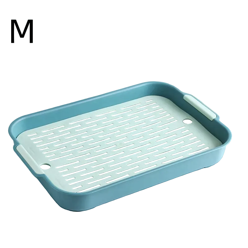 Bandeja higiénica de doble capa con rejilla para conejos y cobayas, verde M (36 x 24 cm)