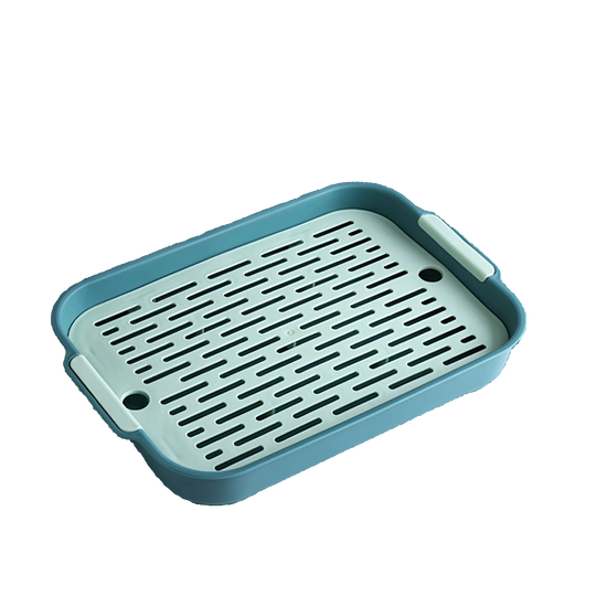 Bandeja higiénica de doble capa con rejilla para conejos y cobayas, verde S (27 x 18 cm) - ZONLIDOOG