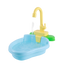 Bañera con grifo automático para loros y periquitos, a pilas, azul - ZONLIDOOG
