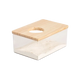 Baño de arena acrílico con tapa de madera para hámster, M
