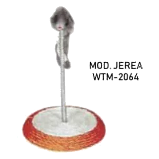 Base ronde griffoir en sisal avec ressort et souris pour chat, 13 cm de diamètre