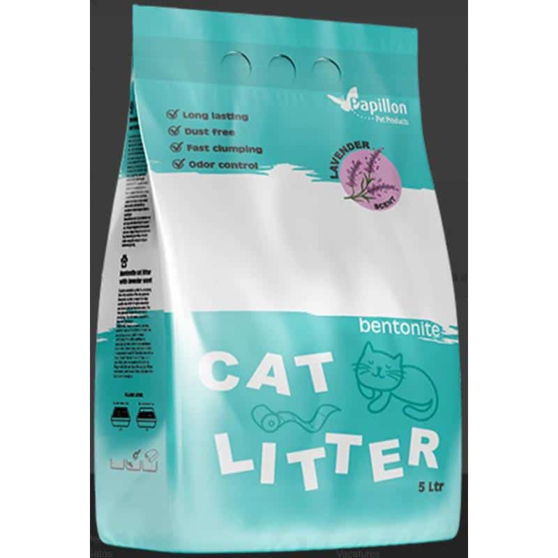 Litière chat bentonite Papillon parfum lavande, 5 L