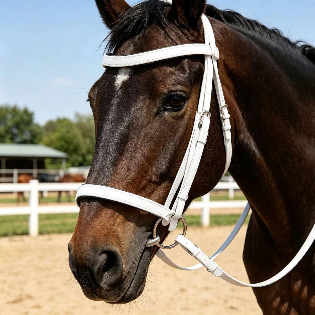 Filet en PVC avec rênes réglables pour cheval – vue 3
