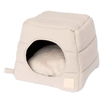 Panier igloo pour chat en coton FuzzYard Life Sandstone