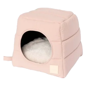 Panier igloo pour chat en coton FuzzYard Life Soft Blush