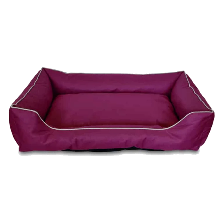 Panier rectangulaire lilas en polyester taille M pour chien