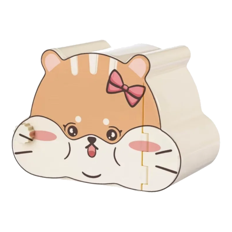 Cachette pour hamster avec motif orange et nœud