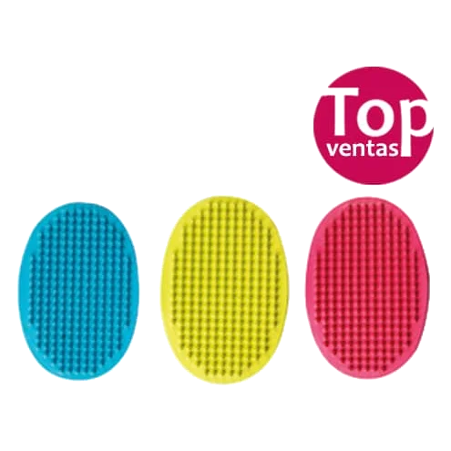 Brosse ovale en caoutchouc pour chien