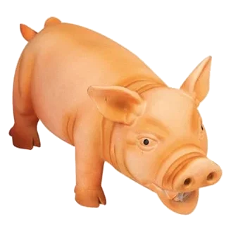 Cochon orange en latex avec son réaliste pour chien, 22 cm