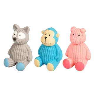 Cochon, ours et gorille en latex pour chien, lot de 3, 12 cm