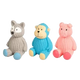 Cochon, ours et gorille en latex pour chien, lot de 3, 12 cm