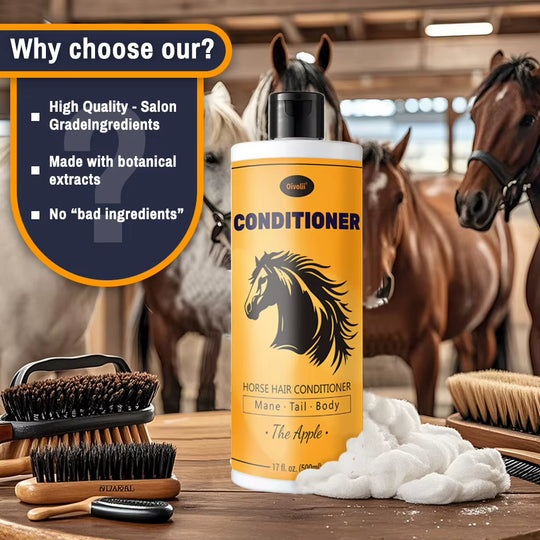 Champú y acondicionador para caballos con aroma a manzana, 500 ml